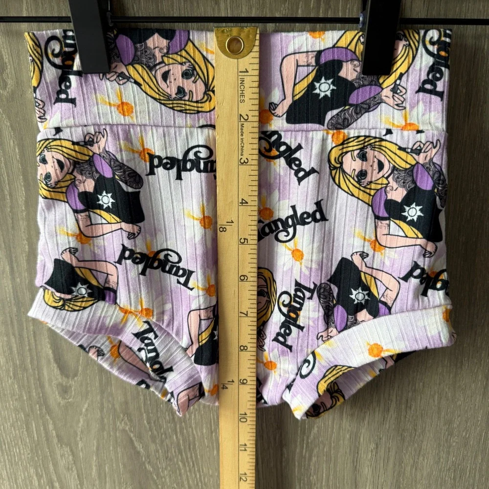 Handmade Custom Tangled Rapunzel Bloomer Shorts Girls 5 Purple Ribbed Disneycore